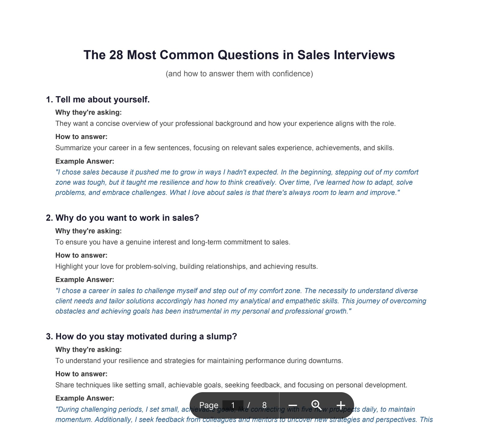 28 Most Common Sales Interview Questions